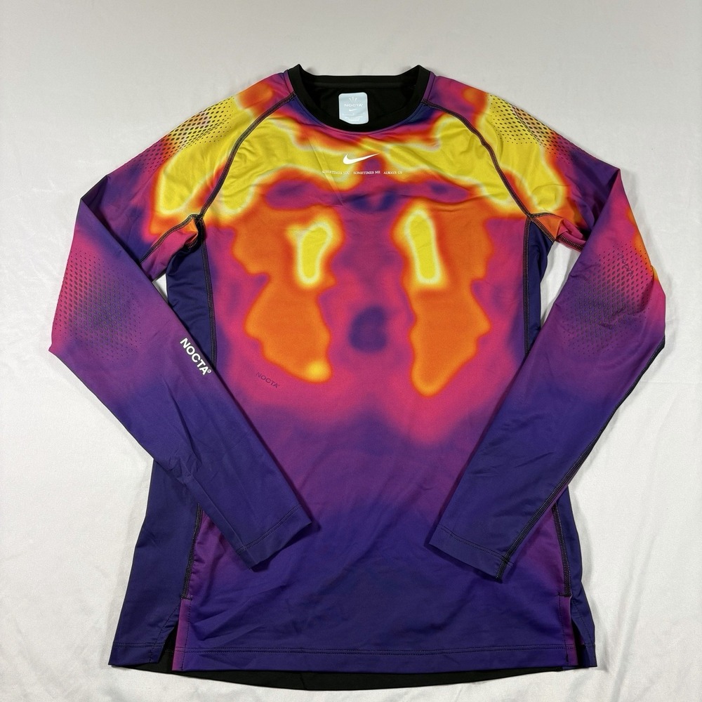 Nike NOCTA Mens Size L Thermal Compression Shirt Drake Long Sleeve Center Swoosh